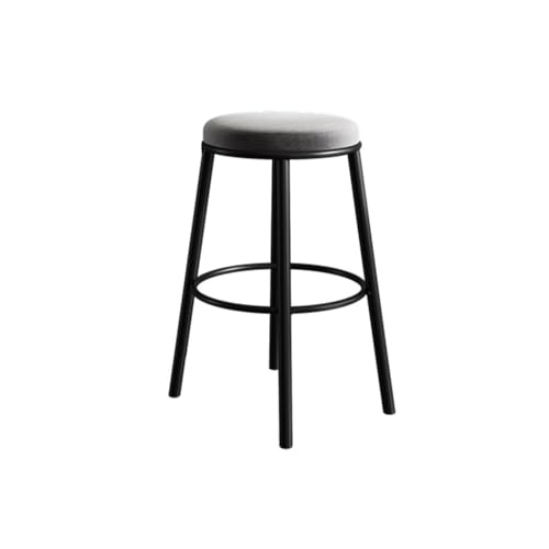 huanglyc-232 Barhocker Grauer rückenfreier Barstuhl, minimalistischer Bar-Restaurantstuhl mit hohen Beinen, schmiedeeiserne Hockerbeine(Mittel) von huanglyc-232