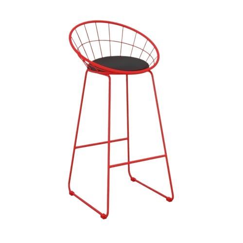 huanglyc-232 Barhocker Großer Barstuhl aus Eisen, einfache Küchenbar, Milchteeladen, Heimhochstuhl, Mehrfarbig optional(Red) von huanglyc-232