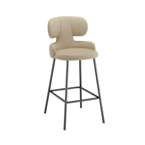 huanglyc-232 Barhocker Inselstühle Leichte Luxus-Barhocker Premium Sense Moderne Stühle mit hoher Rückenlehne(Beige) von huanglyc-232