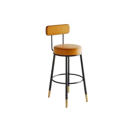 huanglyc-232 Barhocker Orange Barhocker Eisen Hochstuhl Leder Haushalt Liegender Barhocker Barstuhl Gold Stuhlfüße(Klein) von huanglyc-232