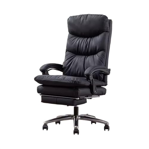 huanglyc-232 Computer-Schreibtischstuhl, Ergonomischer Computerstuhl, Haushalts-Chefstuhl, Liege-Bürostuhl, Drehstuhl, bequemer sitzender Gaming-Sitz for die Mittagspause(Schwarz) von huanglyc-232