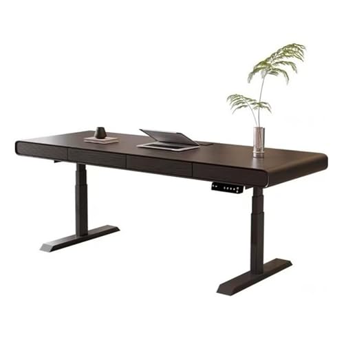 huanglyc-232 Elektrischer Stehpult mit Schublade, höhenverstellbarer Schreibtisch-Arbeitsplatz Aufladung, Sitz- und aus Holz Home-Office-Schreibtisch(M) von huanglyc-232