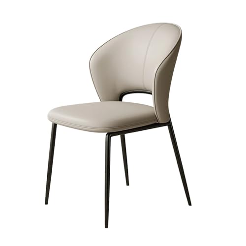 huanglyc-232 Esszimmerstühle, gepolstert, Mid-Century Modern, Küchen-/Esszimmerstühle, armlose Seitenstühle aus Kunstleder mit Rückenlehne, Bequemer Sitz(Beige) von huanglyc-232