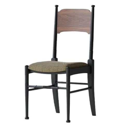 huanglyc-232 Esszimmerstühle aus Holz im Retro-rustikalen Stil mit gepolstertem Sitzkissen Stoff und hoher, geschwungener Rückenlehne, Bequemer Sitz von huanglyc-232