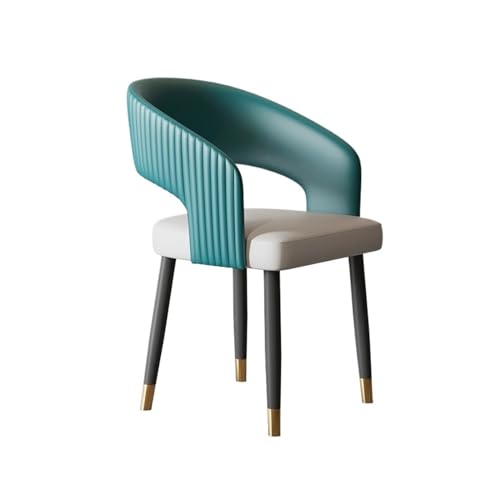 huanglyc-232 Esszimmerstühle mit Armlehnen, Moderne, Küchen-/Esszimmerstühle aus Kunstleder Metallbeinen, Bequemer Sitz(Blue) von huanglyc-232