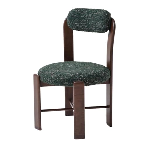 huanglyc-232 Esszimmerstuhl aus Holz, Haushaltsstuhl mit Rückenlehne, grün, Stoff bezogen, Sitzkissen und Rückenkissen, Bequemer Sitz von huanglyc-232