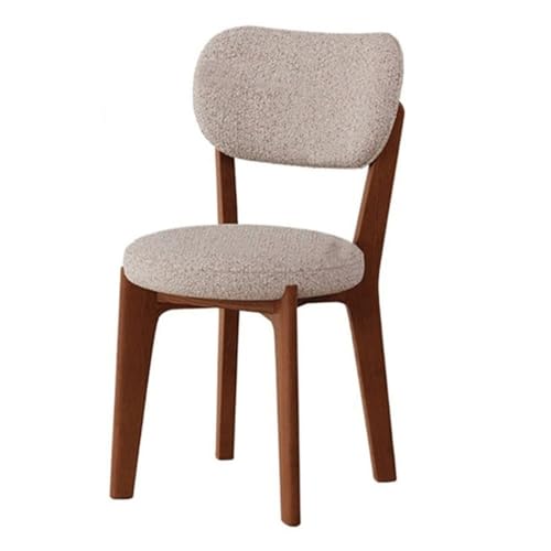 huanglyc-232 Esszimmerstuhl aus Holz mit gepolstertem, weichem Sitzkissen, geschwungener und breiter gepolsterter Rückenlehne, Bequemer Sitz(Bruin) von huanglyc-232