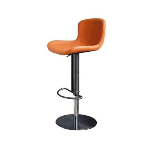 huanglyc-232 Home Hocker Edelstahl Rückenlehne Drehbar Hochhocker Lift Barhocker Einfacher Inselstuhl(Orange) von huanglyc-232