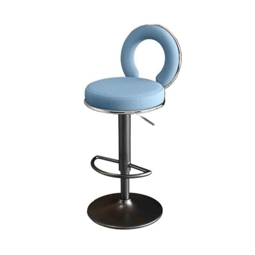 huanglyc-232 Home Runder Hocker Barhocker Hoher Hocker Lift Rückenlehne Stuhl Front Barhocker Drehbarer einfacher kommerzieller Hoher Hocker(Blue) von huanglyc-232