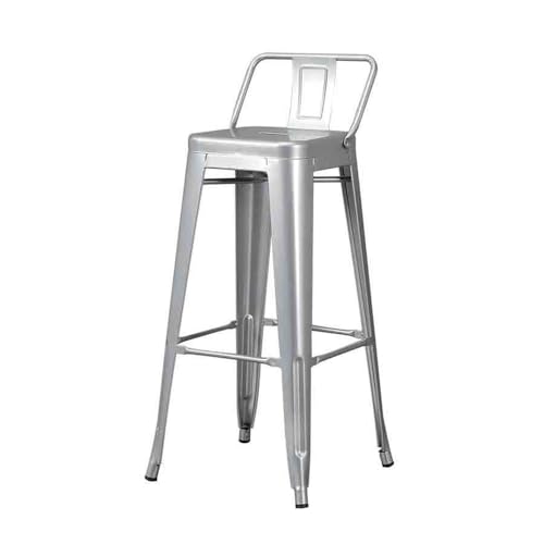 huanglyc-232 Industrieller Stil Hochstuhl Benzinfass Eisen Dekorative Bar Barhocker Barhocker im Retro-Stil Restauranthocker(Silver) von huanglyc-232