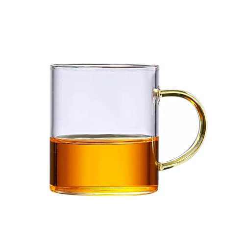 huanglyc-232 Kaffeetasse- 4 STÜCKE Glastassen mit Griffset Mini verdickte hitzebeständige Master Cup Transparente Teetasse for das Brauen zu Hause Einweihungsgeschenk zur Hochzeit von huanglyc-232