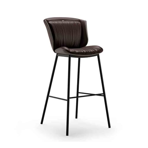 huanglyc-232 Licht Luxus Eisen Hohe Hocker Cafe Bar Hocker Moderne Einfache Bar Stuhl Front Stuhl Barhocker(Bruin) von huanglyc-232