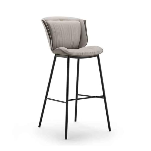 huanglyc-232 Licht Luxus Eisen Hohe Hocker Cafe Bar Hocker Moderne Einfache Bar Stuhl Front Stuhl Barhocker(Grigio) von huanglyc-232