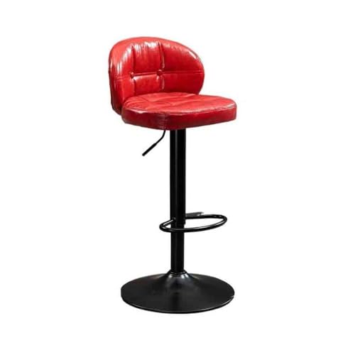 huanglyc-232 Mode Eisen Barhocker Einfache Rückenlehne Hohe Hocker Barhocker Swivel Lift Stuhl(Red) von huanglyc-232