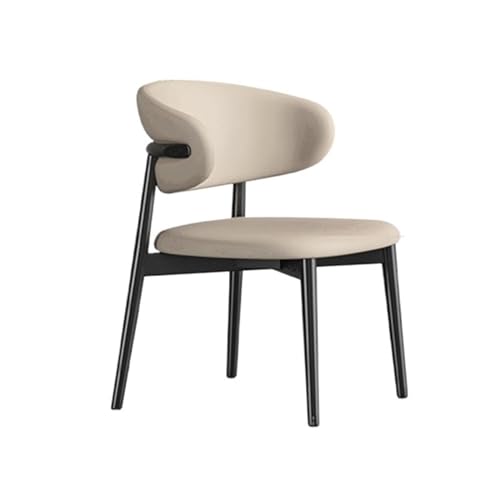 huanglyc-232 Moderne gepolsterte Esszimmerstühle, Akzent-Esszimmerstuhl, stilvolle Küchenstühle mit soliden Metallbeinen und geschwungener Rückenlehne, Bequemer Sitz(Beige) von huanglyc-232
