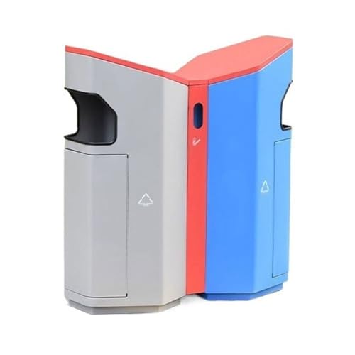 huanglyc-232 Mülleimer, Creativity Metall-Doppelbox-Mülleimer, verzinkter Stahl, for gewerbliche und öffentliche Bereiche von huanglyc-232