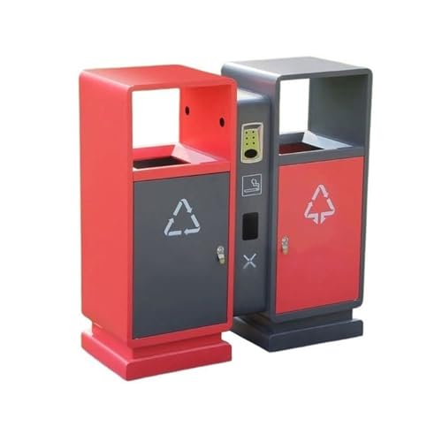 huanglyc-232 Mülleimer, Doppelter Abfallbehälter for den Außenbereich, gewerblicher öffentlicher Bereich, Metallmülleimer von huanglyc-232