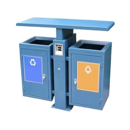 huanglyc-232 Mülleimer, Kann im Freien befestigt werden Mülleimer Öffentliche Plätze Doppelbox Metall von huanglyc-232