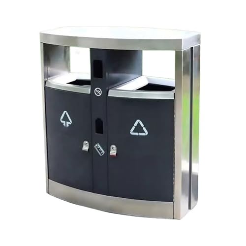 huanglyc-232 Mülleimer, Klassifizierter Mülleimer aus Edelstahl for den Außenbereich im öffentlichen Bereich Metall von huanglyc-232