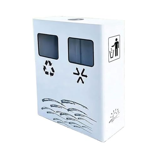 huanglyc-232 Mülleimer, Kommerzieller Doppel-Abfalleimer for den Außenbereich, öffentlicher Bereich, verzinkter Stahl, Mülleimer mit Aschenbecher von huanglyc-232
