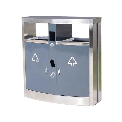 huanglyc-232 Mülleimer, Kommerzieller Mülleimer aus Edelstahl mit Doppelbox for den öffentlichen Straßenbereich im Freien von huanglyc-232