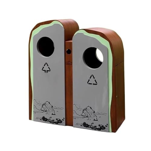 huanglyc-232 Mülleimer, Kreativität Nachahmung Holz Mülleimer Outdoor Öffentlichen Bereich Metall Abfall Bin von huanglyc-232