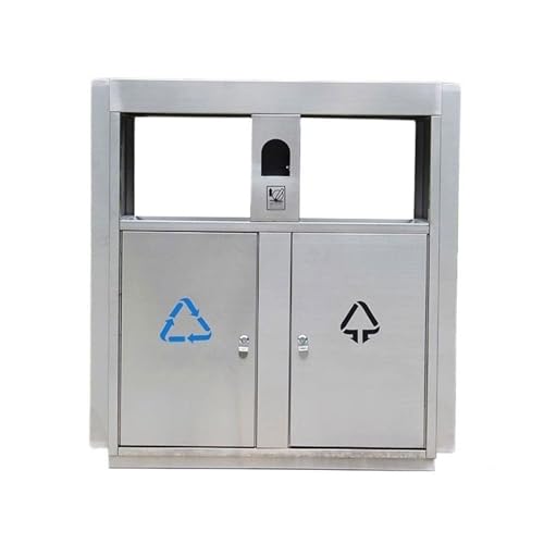 huanglyc-232 Mülleimer, Mülleimer im Industriestil for öffentliche Bereiche, Edelstahl-Klassifizierungsmülleimer for den Außenbereich von huanglyc-232