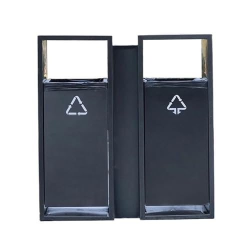 huanglyc-232 Mülleimer, Mülleimer mit durchbrochener Basis for den Außenbereich, Metall, Doppelbox, kommerzieller von huanglyc-232