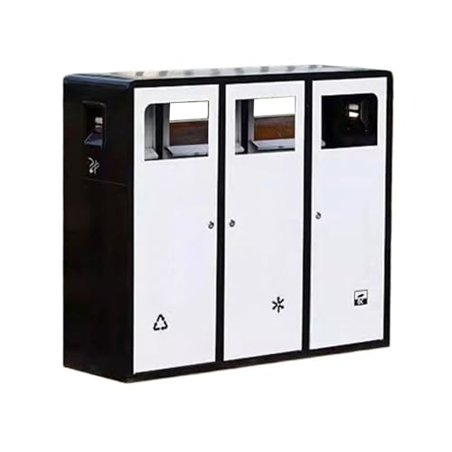 huanglyc-232 Mülleimer, Öffentlicher Bereich Drei klassifizierter Abfallbehälter Kommerzieller Metallabfalleimer for den Außenbereich von huanglyc-232