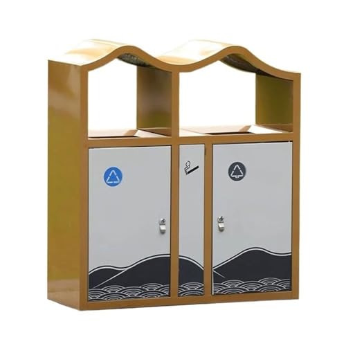 huanglyc-232 Mülleimer, Outdoor-Kreativität Doppelbox Mülleimer Straße Öffentlicher Bereich Metall von huanglyc-232
