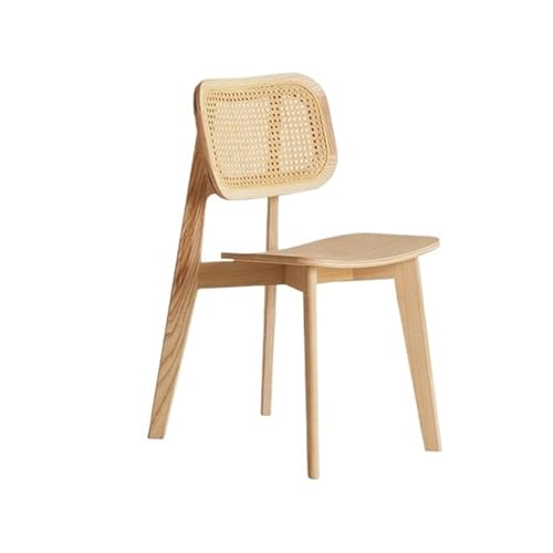 huanglyc-232 Rattanstuhl- Esszimmerstuhl aus Massivholz mit Rückenlehne aus Rattangeflecht – moderner Stil – ideal for den Einsatz im Restaurant zu Hause Terrassen-Loungesessel(Natural) von huanglyc-232