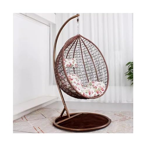 huanglyc-232 Rattanstuhl- Hängender Korb Rattan Stuhl Indoor Haushalt Vogelnest Hängematte Balkon Schaukel Schaukelstuhl Outdoor Wiege Terrassen-Loungesessel von huanglyc-232
