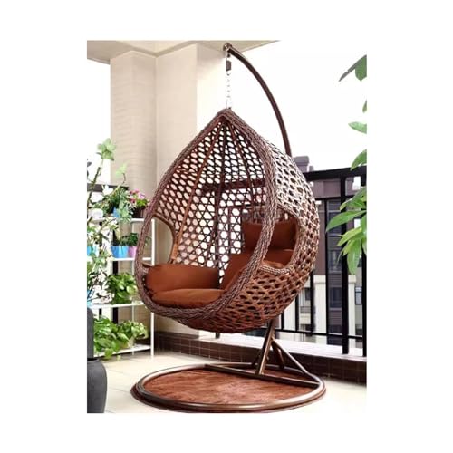 huanglyc-232 Rattanstuhl- Hängender Korb Rattan Stuhl Wiege Hängematte Balkon Schaukel Schaukelstuhl Indoor Hängender Korb Stuhl Terrassen-Loungesessel von huanglyc-232