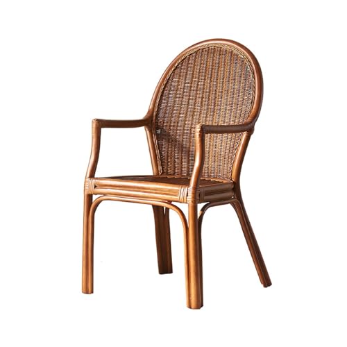 huanglyc-232 Rattanstuhl- Handgefertigter, gewebter Rattan-Rattan-Stuhl, Balkon, Einzel-Freizeit-Rückenlehne, Wohnzimmer-Stuhl Terrassen-Loungesessel von huanglyc-232