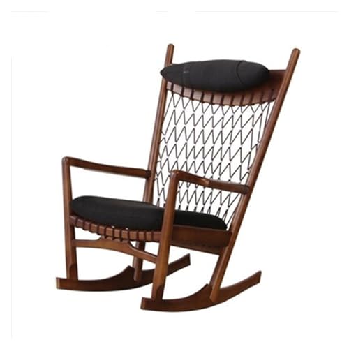 huanglyc-232 Rattanstuhl- Holzschaukelstuhl – Nap Chaise Lounge & Einzelsofastuhl – Rattanstuhl – Freizeitstuhl for Wohnzimmer oder Außenbereich Terrassen-Loungesessel(Walnut Colour) von huanglyc-232