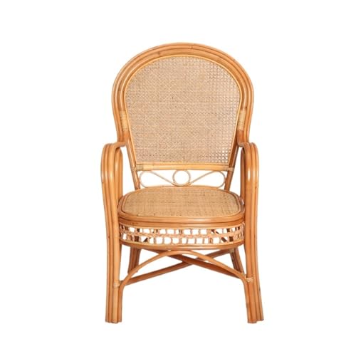 huanglyc-232 Rattanstuhl- Natürlicher Rattan-Esszimmerstuhl, moderner böhmischer Rattanstuhl, Lounge-Stuhl mit Sessel for Wohnzimmer Terrassen-Loungesessel(Yellow) von huanglyc-232