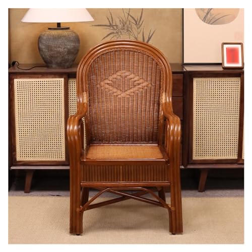 huanglyc-232 Rattanstuhl- Natürlicher Rattanstuhl, Rückenlehnenstuhl, Heim- und Freizeitstuhl, Webstuhl, Bürostuhl Terrassen-Loungesessel von huanglyc-232