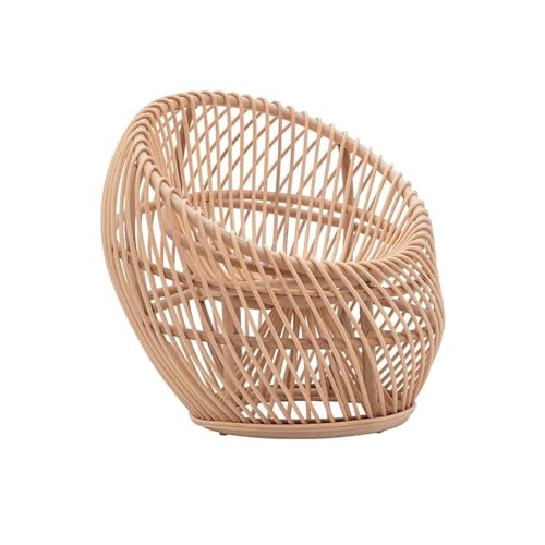 huanglyc-232 Rattanstuhl- Outdoor-Rattanstuhl – natürlicher Rattan-Loungesessel for Schlafzimmer, Terrasse, Balkon Terrassen-Loungesessel von huanglyc-232