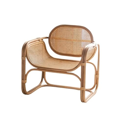 huanglyc-232 Rattanstuhl- Rattan-Sessel for Wohnzimmer und Schlafzimmer, Terrassen-Rattanstuhl, natürliches Gestell, Freizeitstuhl for draußen und drinnen Terrassen-Loungesessel(Natural) von huanglyc-232