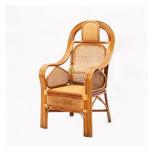 huanglyc-232 Rattanstuhl- Restaurant-Terrassenstuhl for den Innen- und Außenbereich, Akzentstuhl, rustikaler, moderner Bauernhaus-Rattan-Esssessel Terrassen-Loungesessel(Yellow) von huanglyc-232