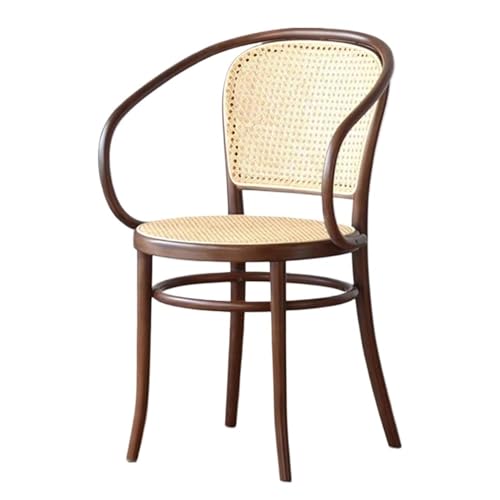 huanglyc-232 Rattanstuhl- Sessel aus natürlichem Rattangeflecht for Entspannen, klassisches Design, bequem und langlebig, for den Innen- und Außenbereich geeignet Terrassen-Loungesessel(Bruin) von huanglyc-232