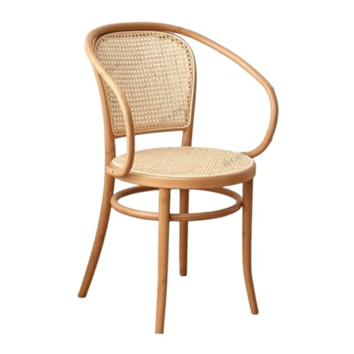 huanglyc-232 Rattanstuhl- Sessel aus natürlichem Rattangeflecht for Entspannen, klassisches Design, bequem und langlebig, for den Innen- und Außenbereich geeignet Terrassen-Loungesessel(Natural) von huanglyc-232