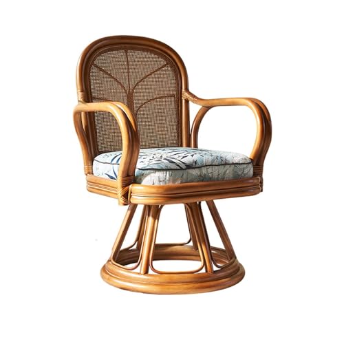 huanglyc-232 Rattanstuhl- Vine-Stuhl mit drehbaren Rattan-Armlehnen, Rückenlehnenstuhl, Wohnzimmer-Balkon-Sofastuhl Terrassen-Loungesessel von huanglyc-232