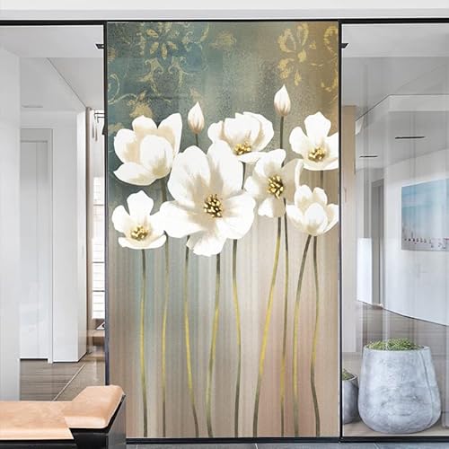 huanglyc-232 Sichtschutzfolie für Fenster - Fensterfolie, Sichtschutz, Milchglas-Aufkleber, Blumendekoration, Selbstklebender Aufkleber for Zuhause Fensteraufkleber(40x60cm) von huanglyc-232