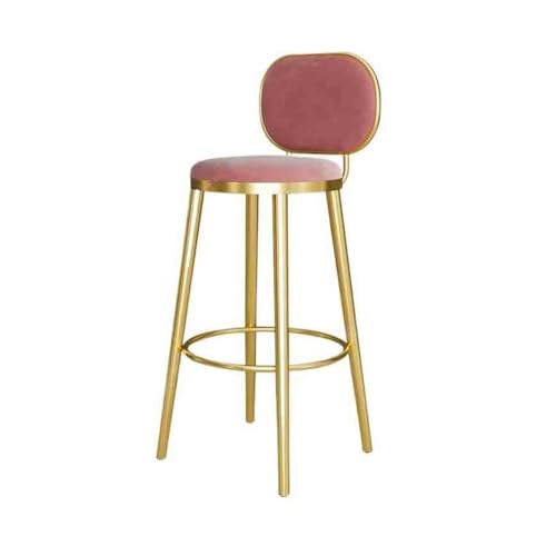 huanglyc-232 Skandinavischer Leichter Luxus-Haushalts-Moderne Insel-Thekenstühle Einfache Rückenlehne Barhocker Barthekenstühle Hohe Hocker(Pink) von huanglyc-232