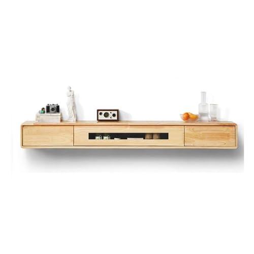 huanglyc-232 TV-Ständer Minimalistischer schwebender TV-Ständer, wandmontierte Unterhaltung for Wohnzimmer und Schlafzimmerregal TV-Unterhaltung(Natural,140x20x24cm) von huanglyc-232