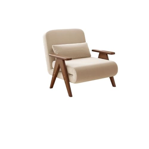 huanglyc-232 Umwandelbares Schlafsofa- Sofa aus Massivholz mit einfachem Klapp- und Ausziehbett, Doppelfunktion, kleines multifunktionales Einzelsofa, platzsparend(Klein) von huanglyc-232