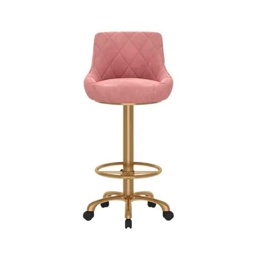 huanglyc-232 Universal Pulley Lift Swivel Barhocker Insel Tisch Esszimmer Stuhl Sitzende Haushalt Rückenlehne Hohe Hocker(Pink) von huanglyc-232