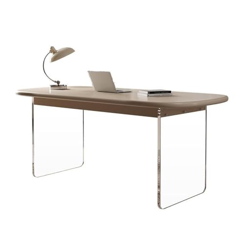 huanglyc-232 Weißer Schreibtisch-Arbeitsplatz mit durchsichtigen Acrylbeinen, moderner Laptop-Arbeitstisch for das Home Office Home-Office-Schreibtisch von huanglyc-232