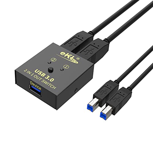 Huasion USB 3.0 Switch Selector 2 Computers Sharing 1 USB Peripheral Mouse Keyboard Printer Scanner with 2 Pack USB A to B Cables Huasion USB 3.0 Switch Selector 2 Computers Sharing 1 USB Peripheral Mouse Keyboard Printer Scanner with 2 Pack USB A to B Cables von huasion